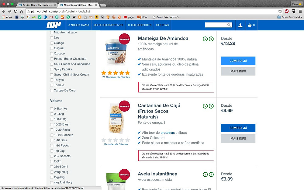 escolhe os produtos