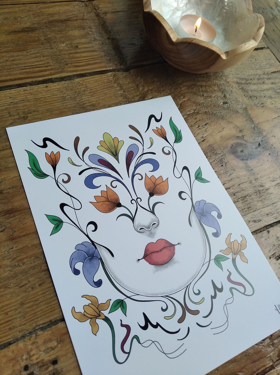 Miniature : Visage floral