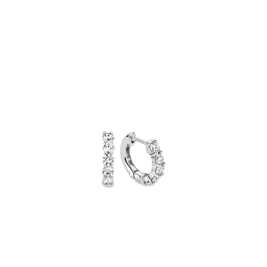 7718ZI Ti Sento zilveren klapcreolen met zirconia