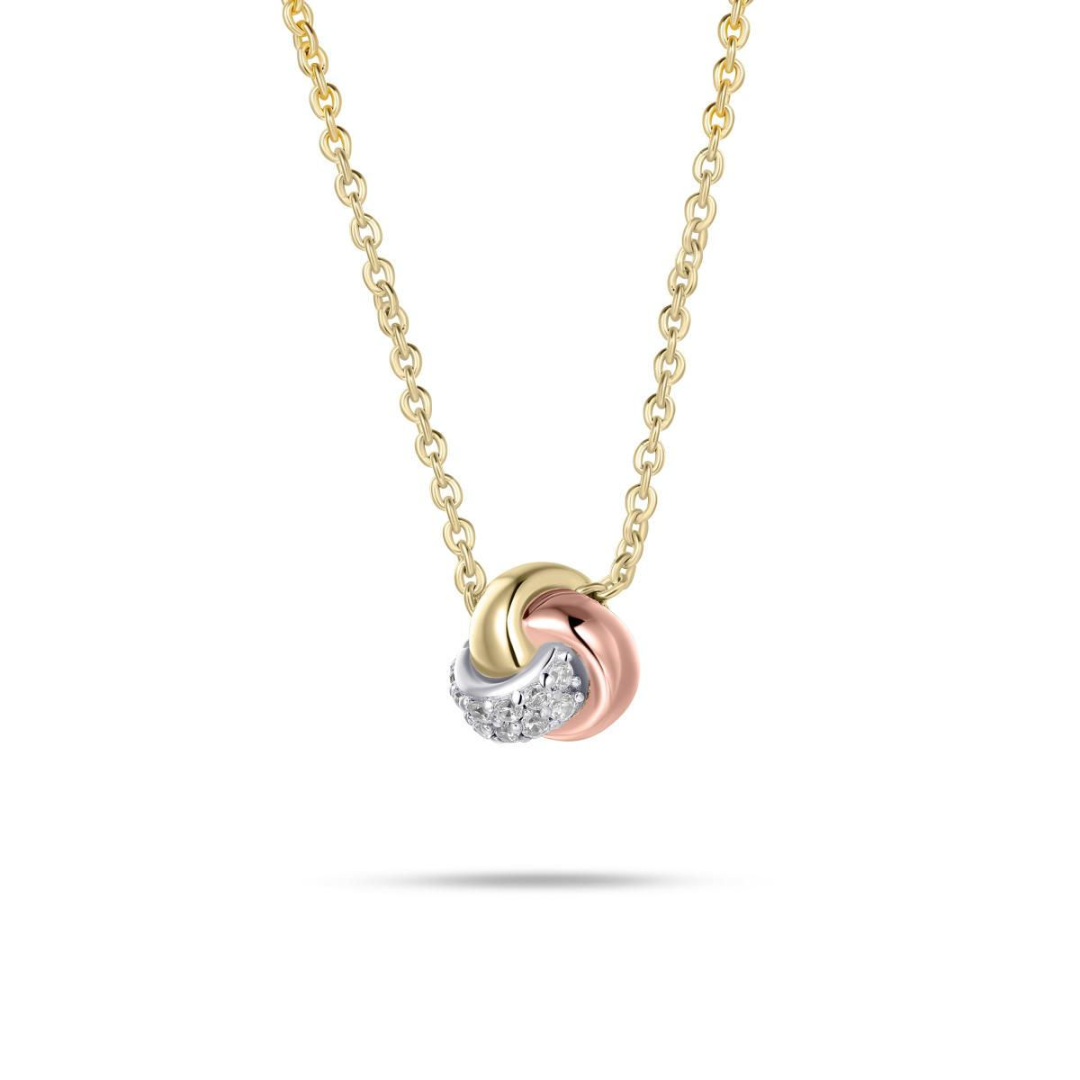 N1120T Gisser Jewels zilver verguld collier Tricolor knoop