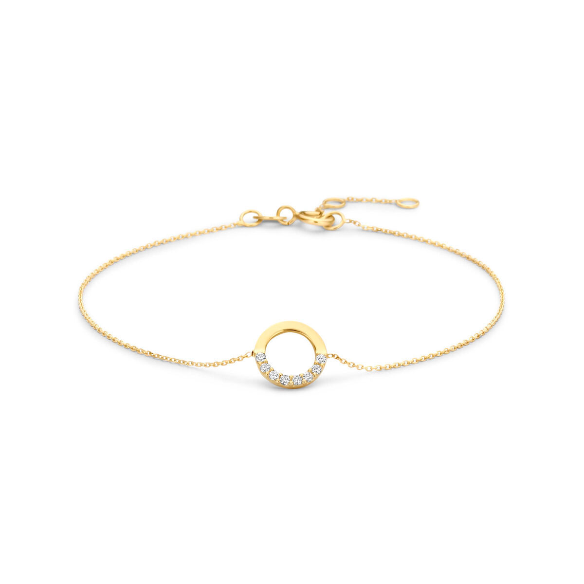 110626 9 karaat armband met cirkelvorm en zirconia