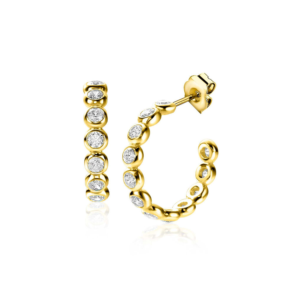 Thumbnail: ZIO2573Y  ZINZI goldplated zilveren oorringen met zirconia