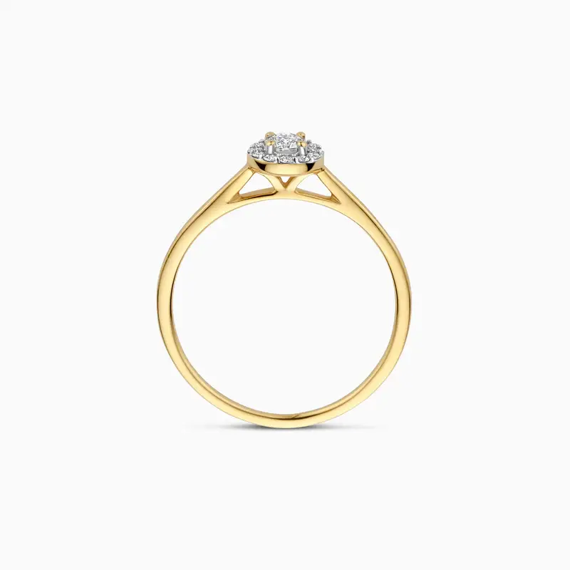 Thumbnail: LG1023Y Blush Lab Grown Diamonds geelgouden rozet ring  0.22ct