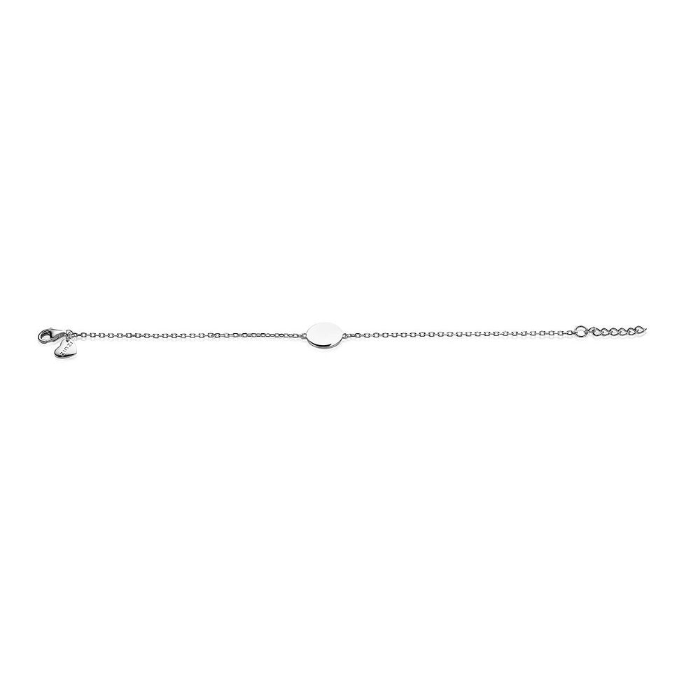 Thumbnail: ZIA2345 ZINZI zilveren armband met rond plaatje 15mm om te graveren