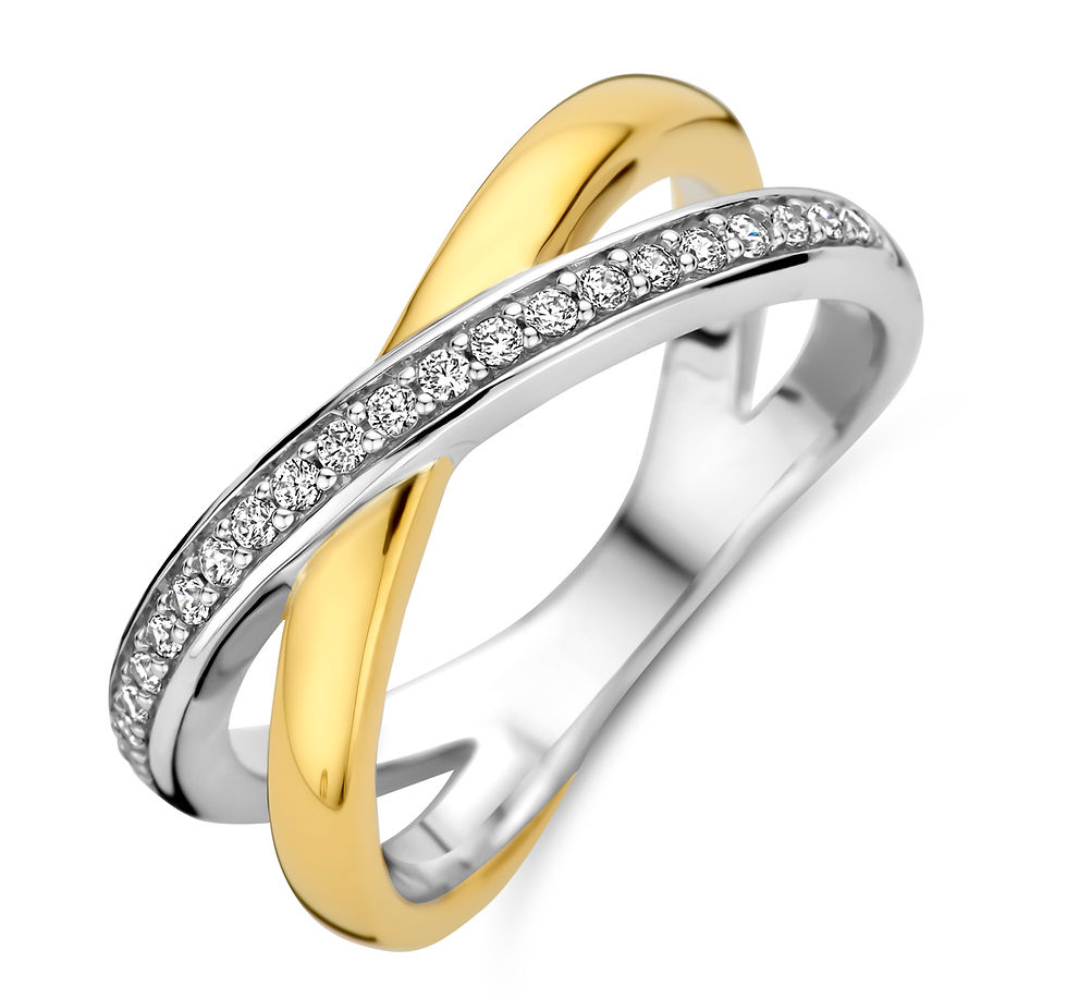 629.132 Rosa di Luca zilveren ring verguld cross-over