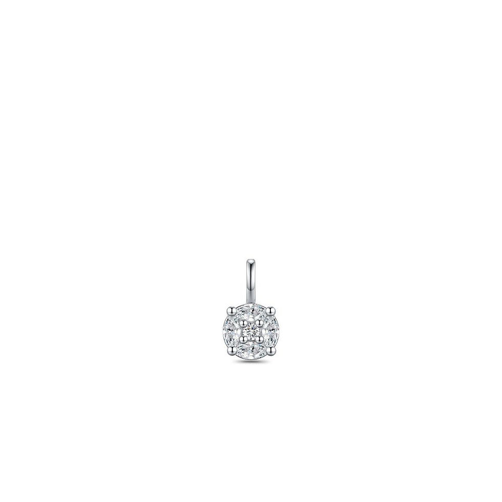 PL010 Gisser Jewels zilveren hanger met Lab Diamant