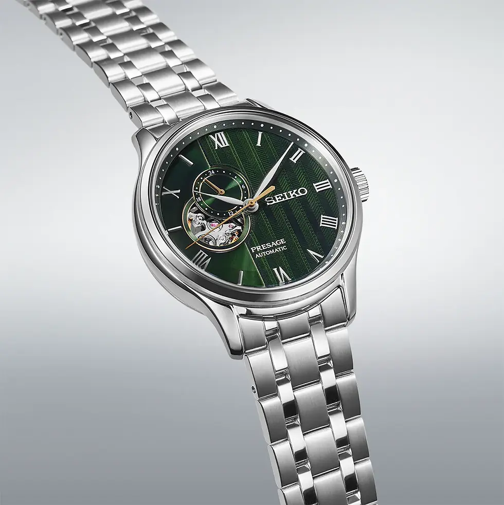 Thumbnail: SSA463J1 Seiko Presage automatic horloge groen open heart