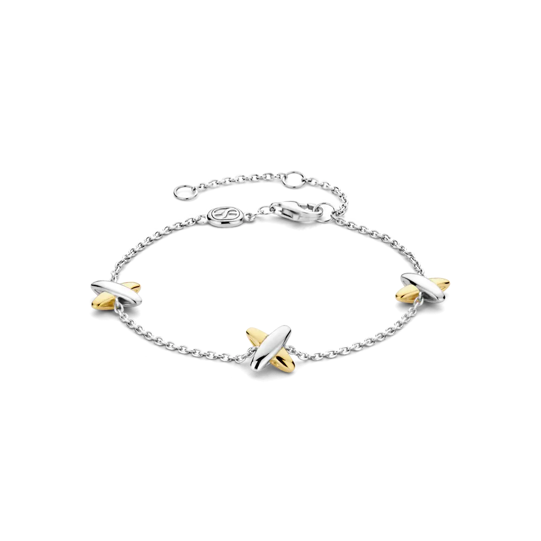 23048SY Ti Sento zilveren armband verguld crossover