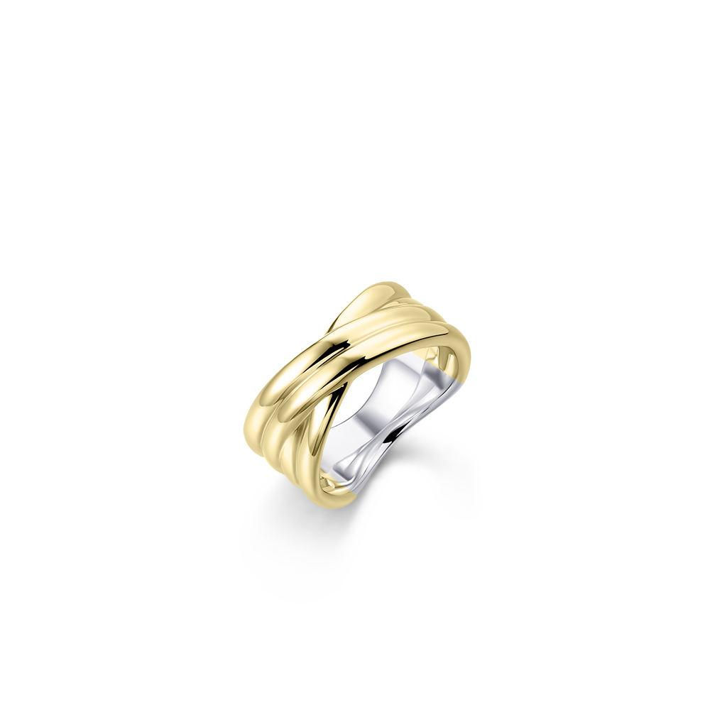 R462Y Gisser Jewels brede zilver vergulde ring crossover