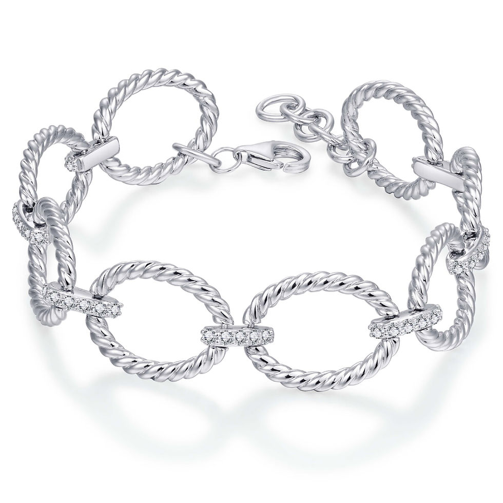 B1018 Gisser Jewels armband gedraaide open schakels met zirconia