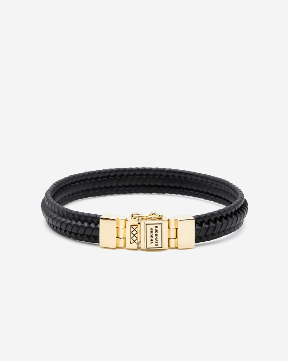 181BL GV Buddha to Buddha Edwin Smal Gold Plated leren armband
