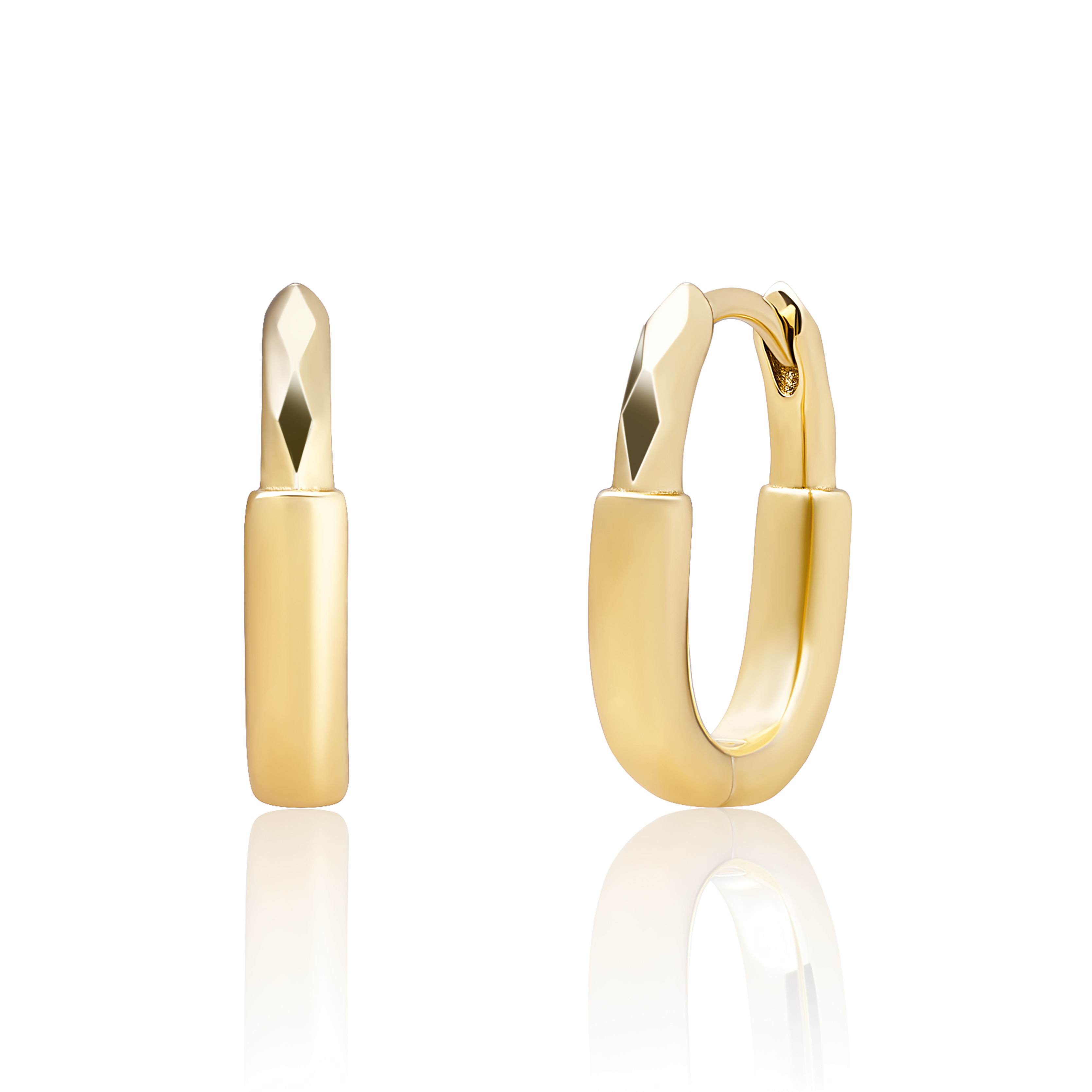 EAG51 Sparkling Jewels Square Edge creolen verguld
