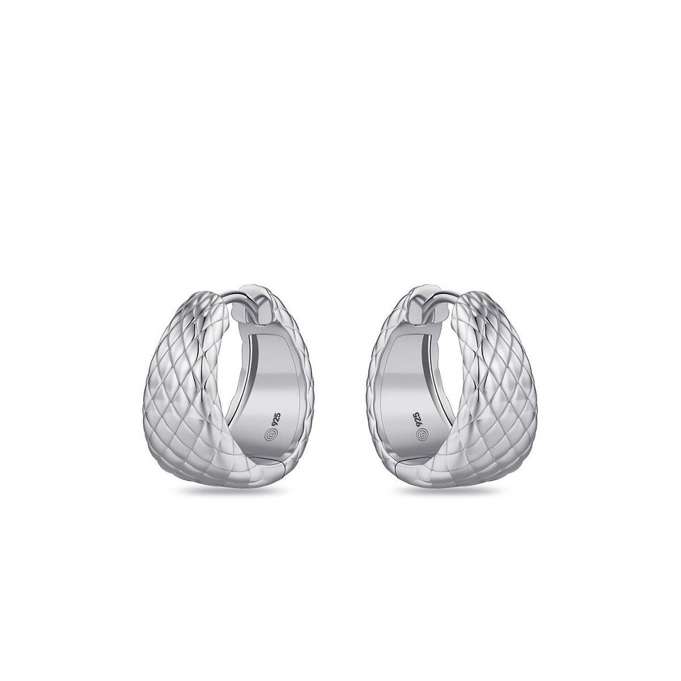 KC1065 Gisser Jewels zilveren klapcreolen met snake-patroon