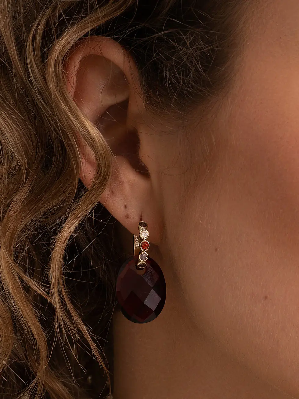 EAG35-MULTI02 Sparkling Jewels Tube Creolen Multicoloured Zirconia