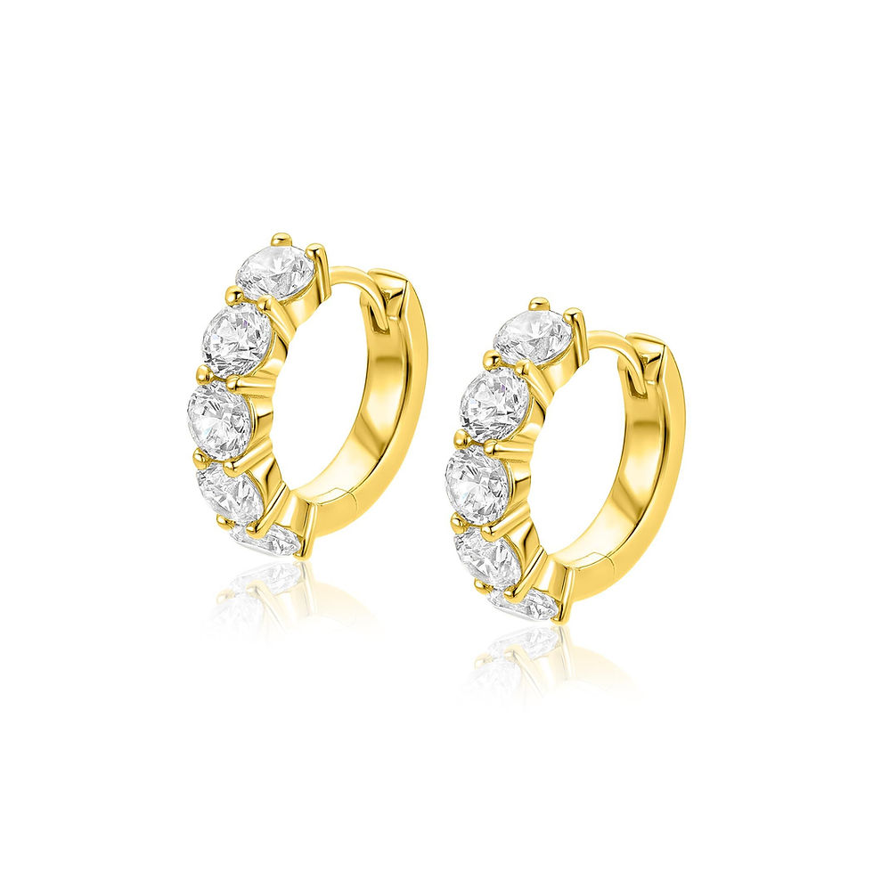 ZIO2808 ZINZI  zilveren goldplated oorringen met zirconia