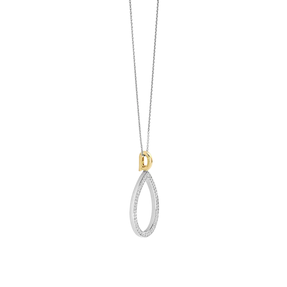 Thumbnail: 6850ZY Ti Sento zilveren hanger verguld met zirconia