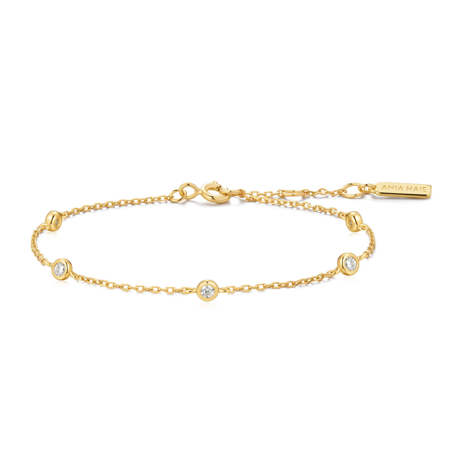 B074-02G Ania Haie Gold Classic Station Bracelet