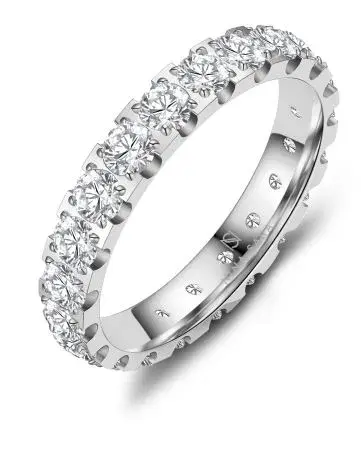 NS-13 Marrya stalen rij ring met zirconia rondom chaton zetting