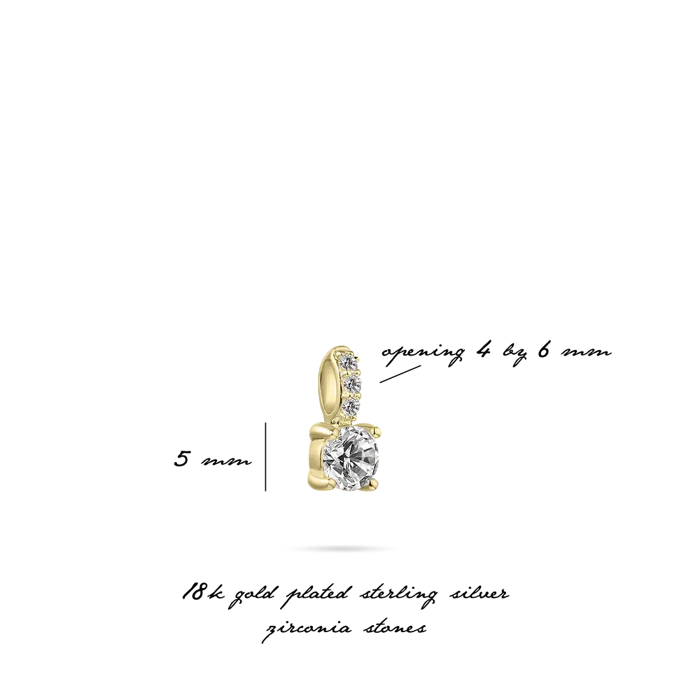 Thumbnail: P1091Y Gisser Jewels zilveren hanger verguld met zirconia