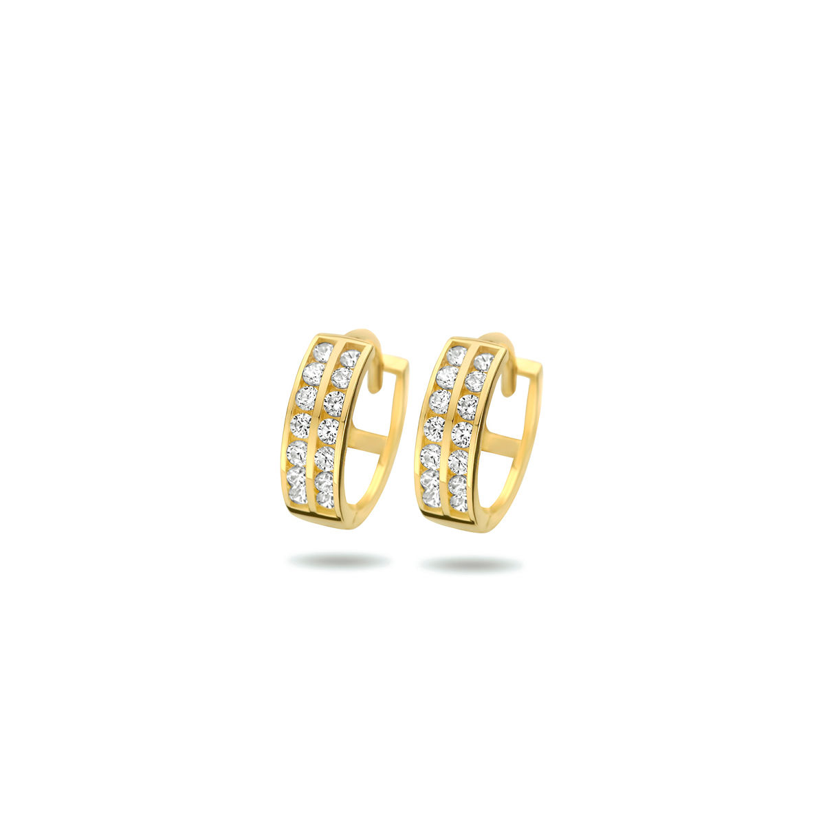 86244 Klapoorringen zirkonia 11,5 mm 9 karaats