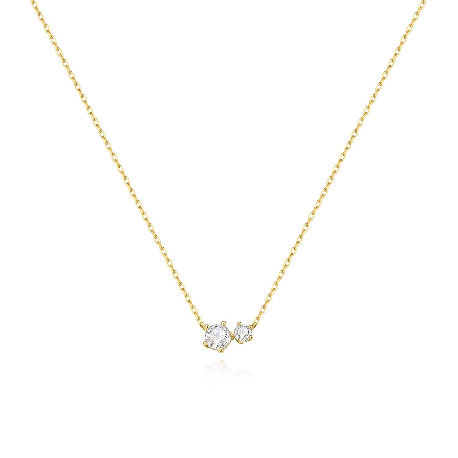 N079-01G Ania Haie Prong Set Duo Ketting - Gold Plated