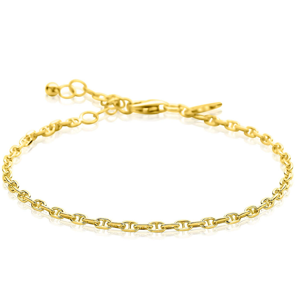 ZIA2841G ZINZI goldplated zilveren marine schakel armband