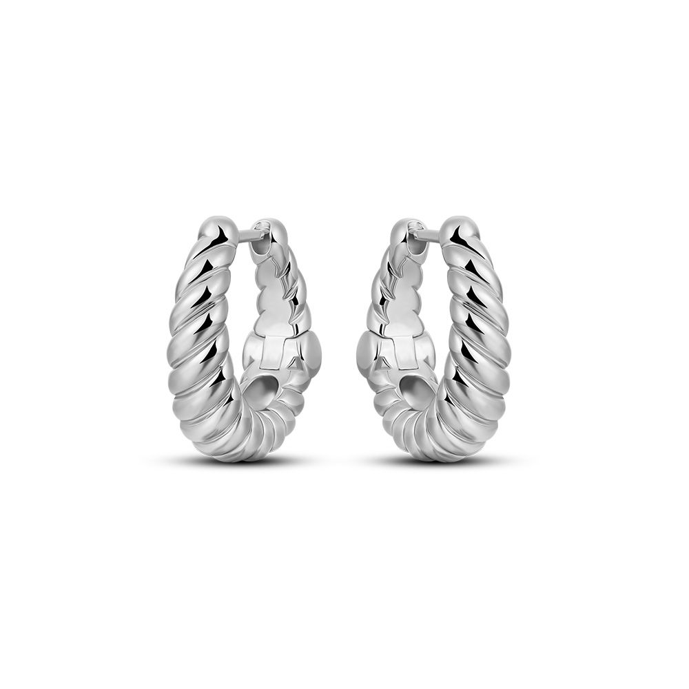 KCJ6/18 Gisser Jewels zilveren klapcreolen gedraaid aflopend