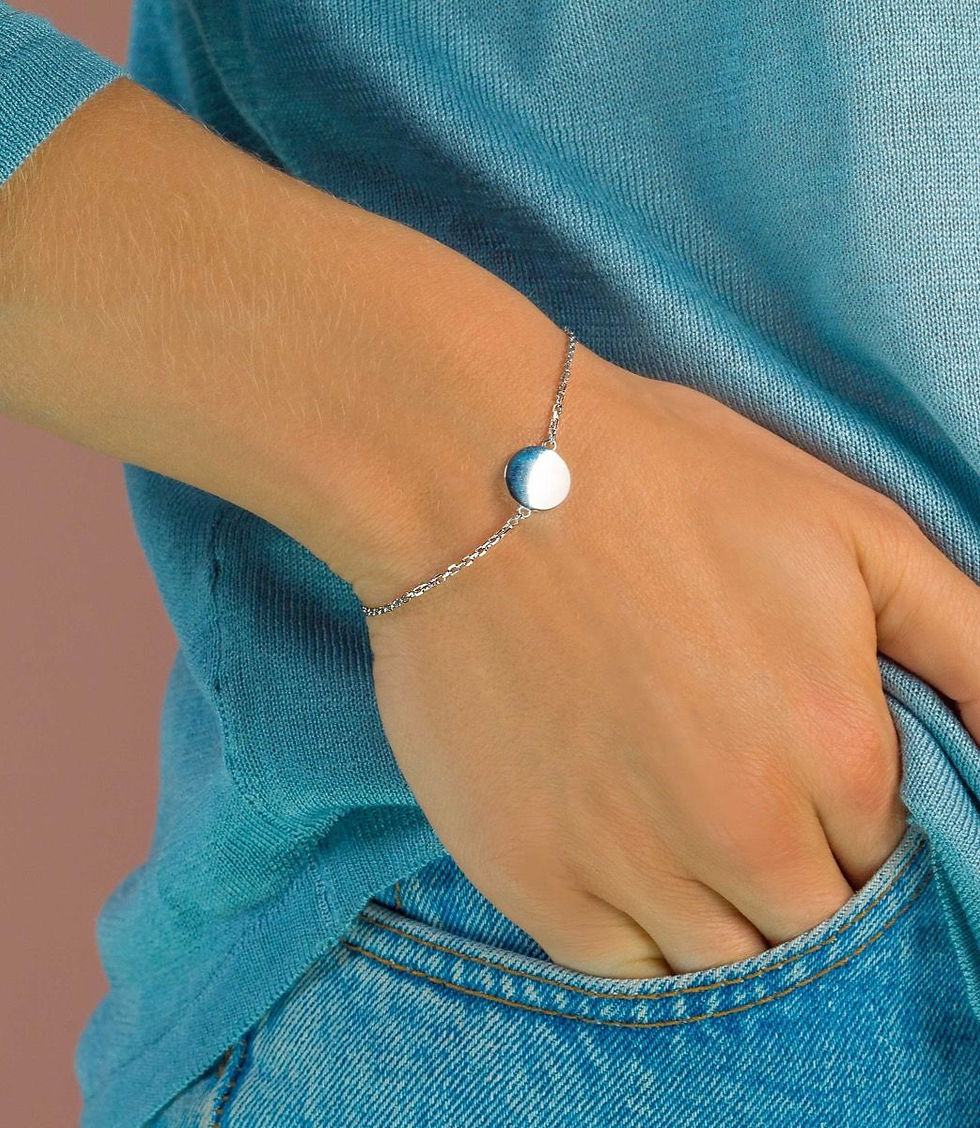 Thumbnail: ZIA2345 ZINZI zilveren armband met rond plaatje 15mm om te graveren