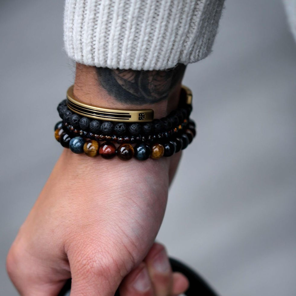 Thumbnail: RR-80095-V Rebel & Rose armband Who's Afraid of the Tiger Vintage - 8mm