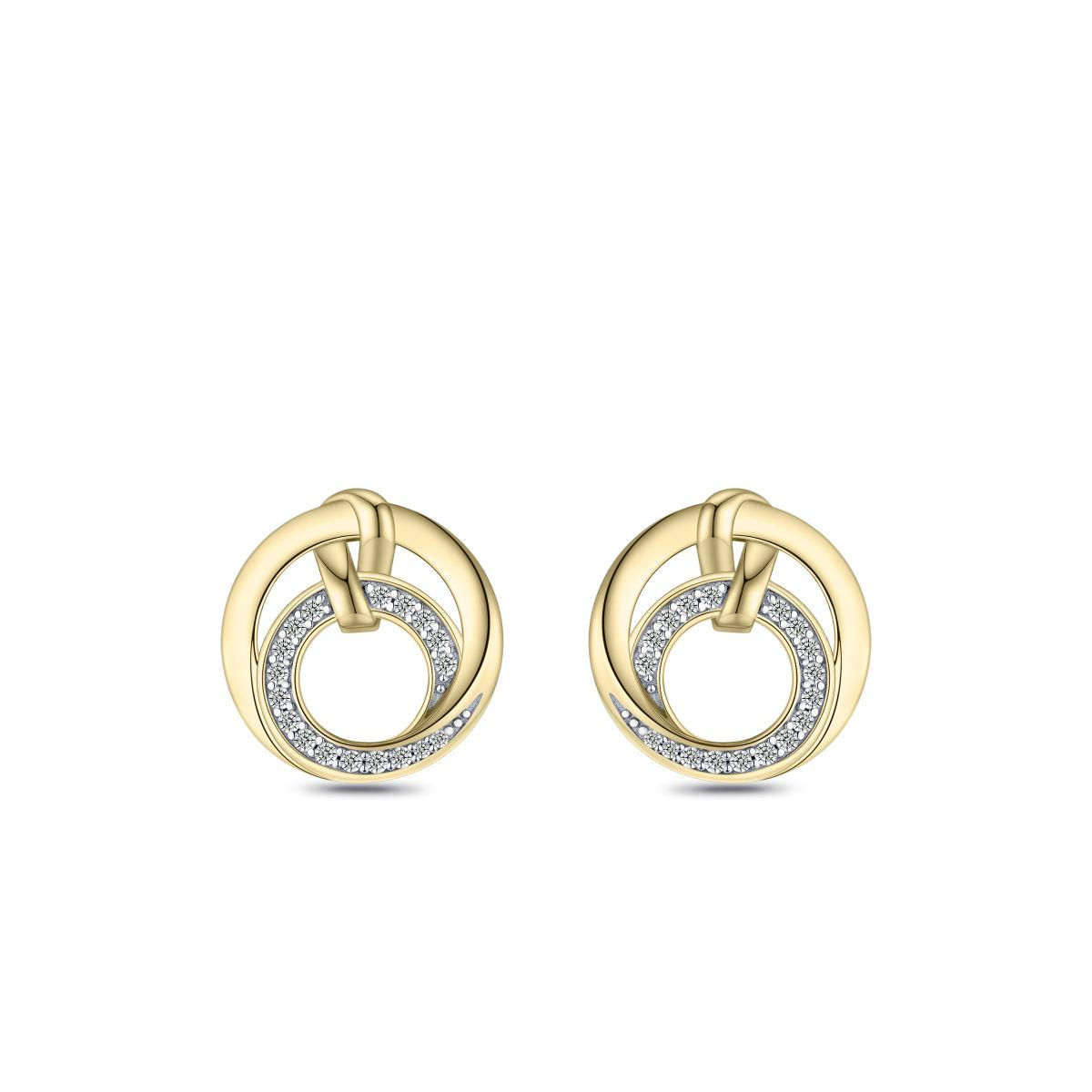 E1099Y Gisser Jewels zilver vergulde oorknoppen cirkels