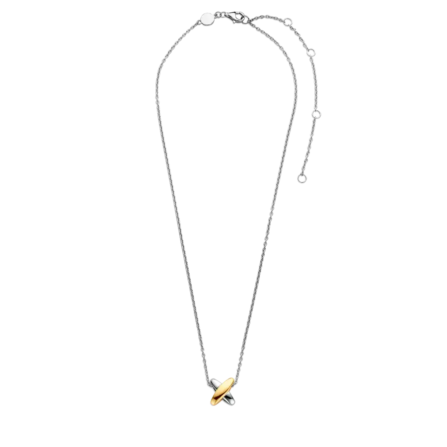 Thumbnail: 34003SY Ti Sento zilveren collier crossover bicolor