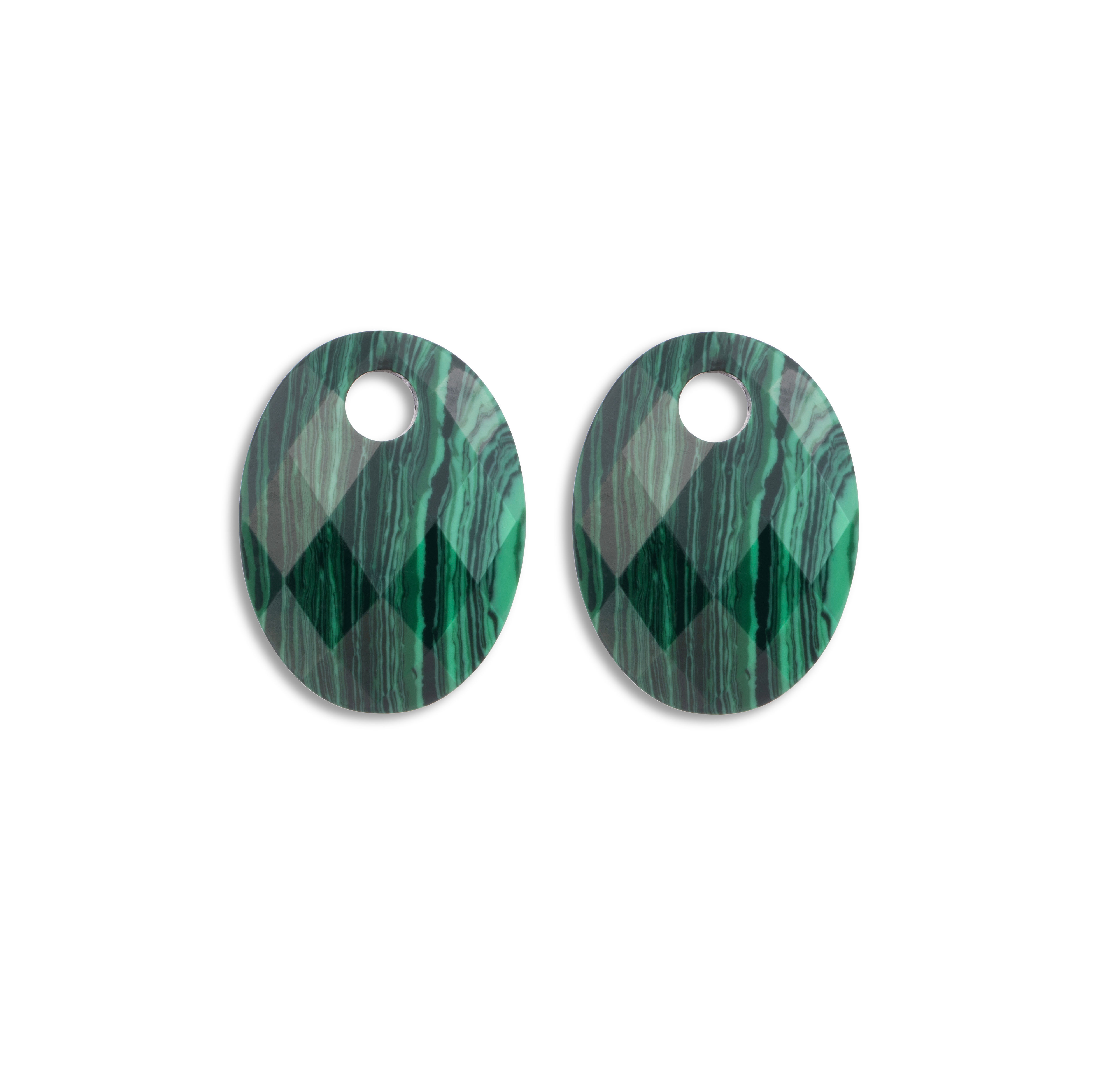 EAGEM73-MO Sparkling Jewels Oorbel Edelstenen Medium Oval Malachite