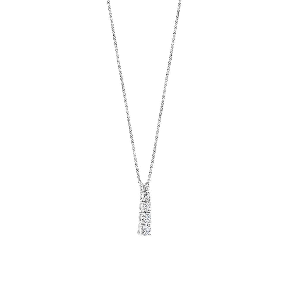 34129ZI/42 Ti Sento zilveren collier met 5 zirconia hanger