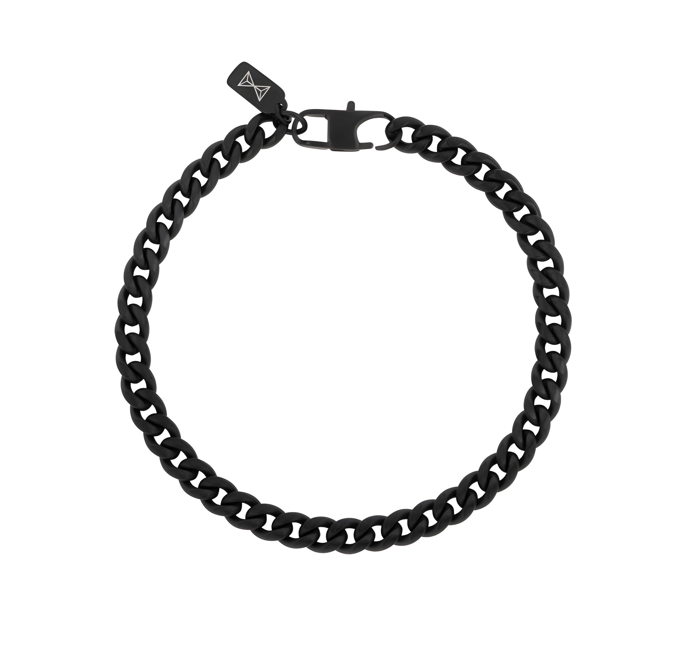 AZ-BM012-B Aze Jewels Gourmette Six zwart stalen armband