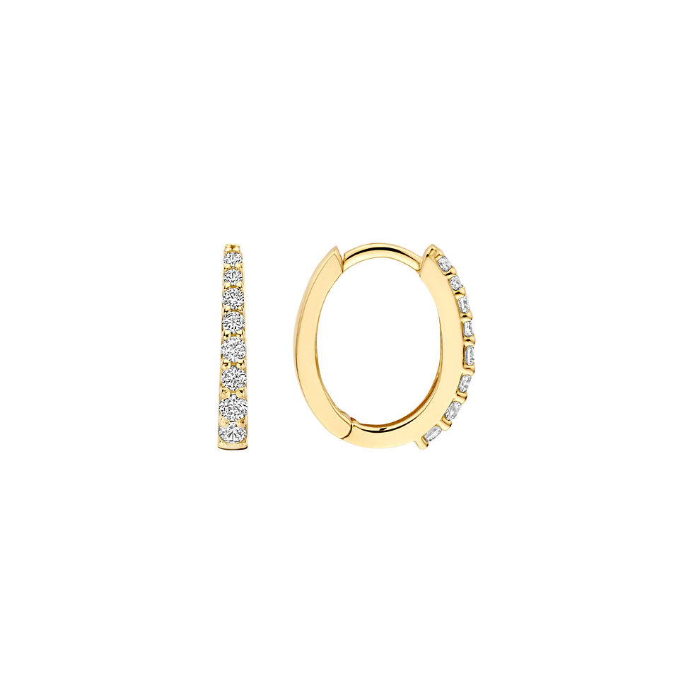 Thumbnail: 7341YZI Blush geelgouden oorringen aflopend met zirconia