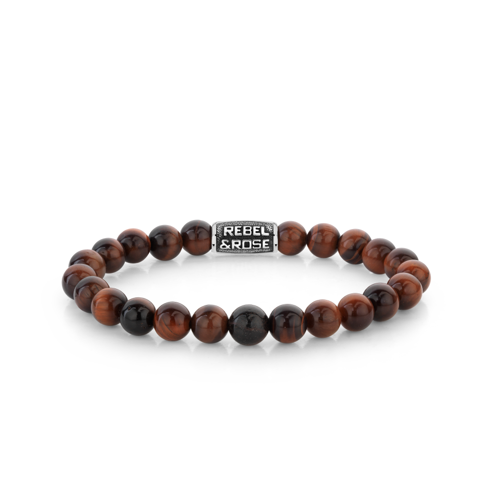 RR-80070-V Rebel & Rose armband Tiger Red Vintage 8mm