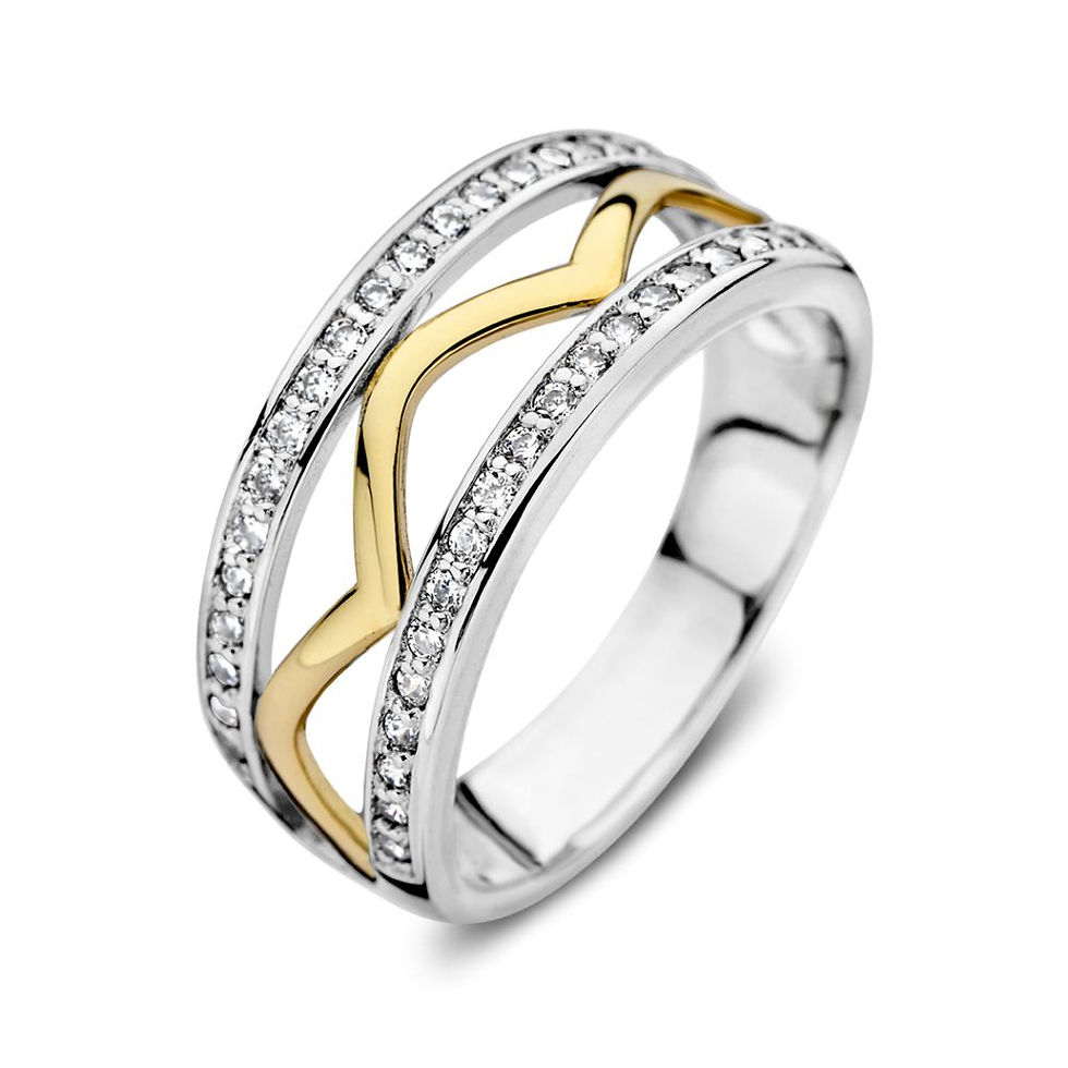 RF627647 ExcellentJewelry ring zilver met 14k goud