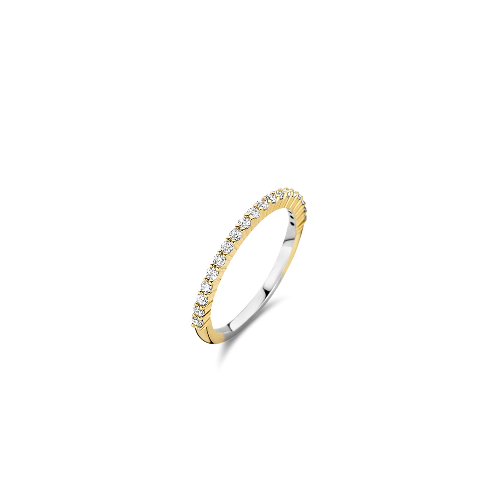 Thumbnail: 12268ZY Ti Sento zilver vergulde aanschuifring met zirconia