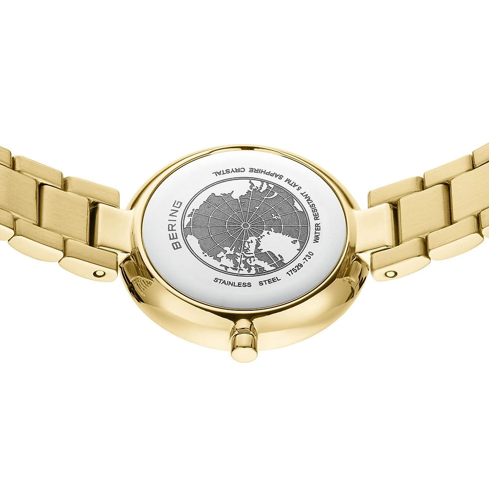 Thumbnail: 17529-730 Bering Classic dames horloge verguld met  schakelband