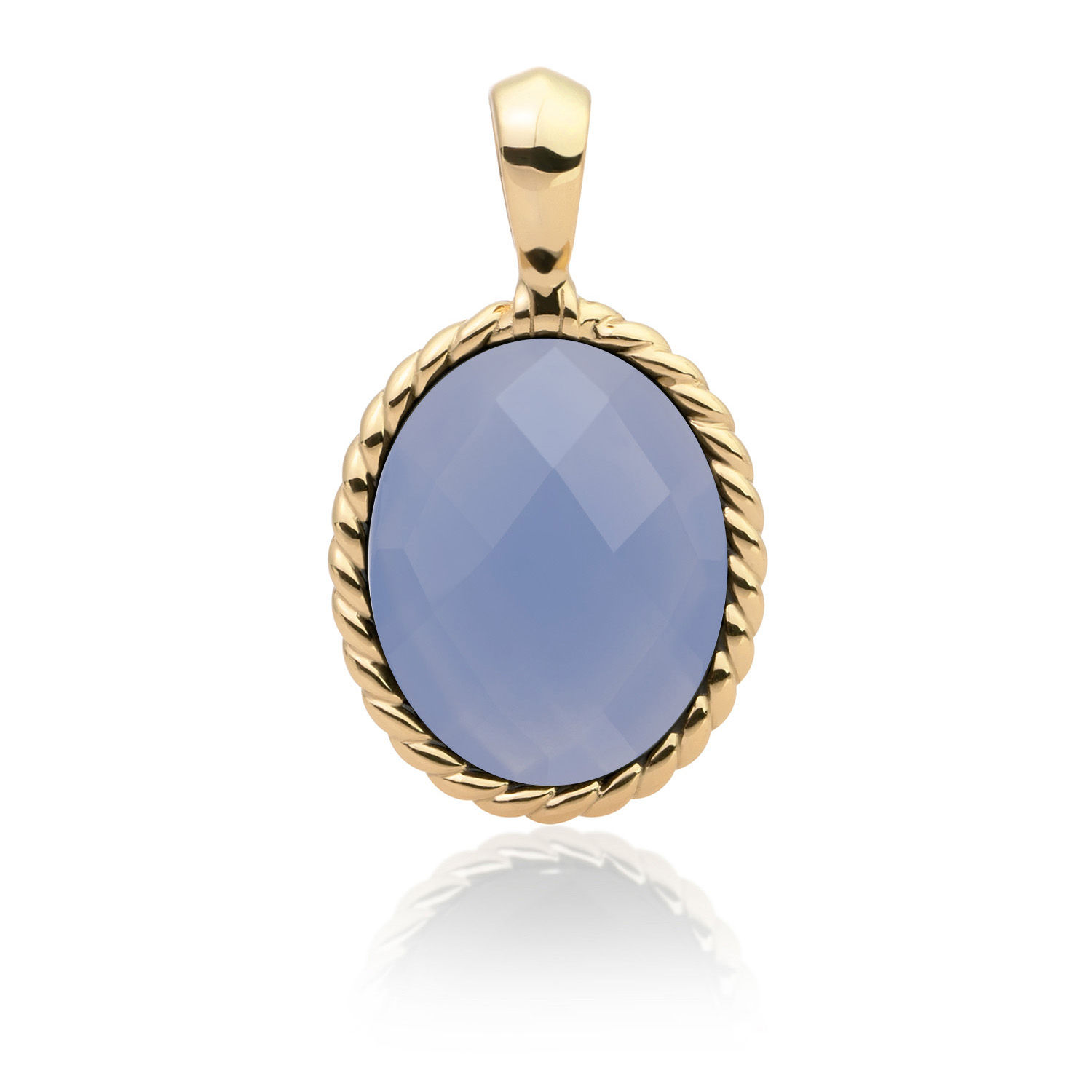 SPG21-G68 Sparkling Jewels Twist Pendant Milky Blue Jade