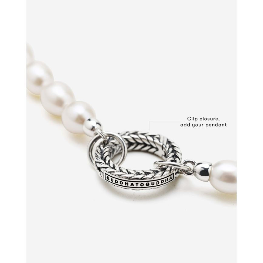 Thumbnail: 032-45 Buddha to Buddha Barbara XS Parel Ketting Zilver 45cm