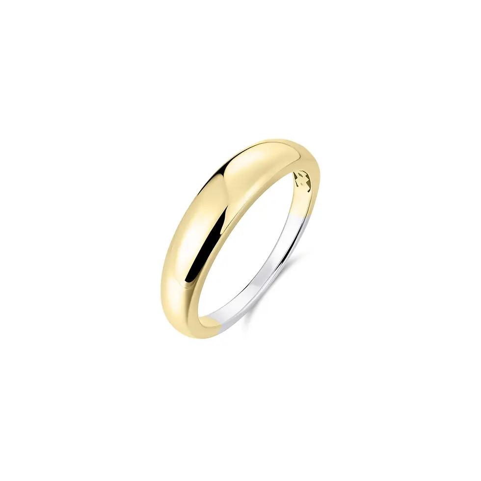 R489Y Gisser Jewels zilver vergulde ring glad aflopend bol