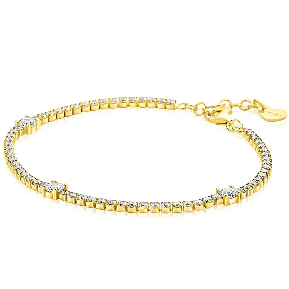 ZIA2894Y ZINZI zilveren tennisarmband verguld fantasie met zirconia