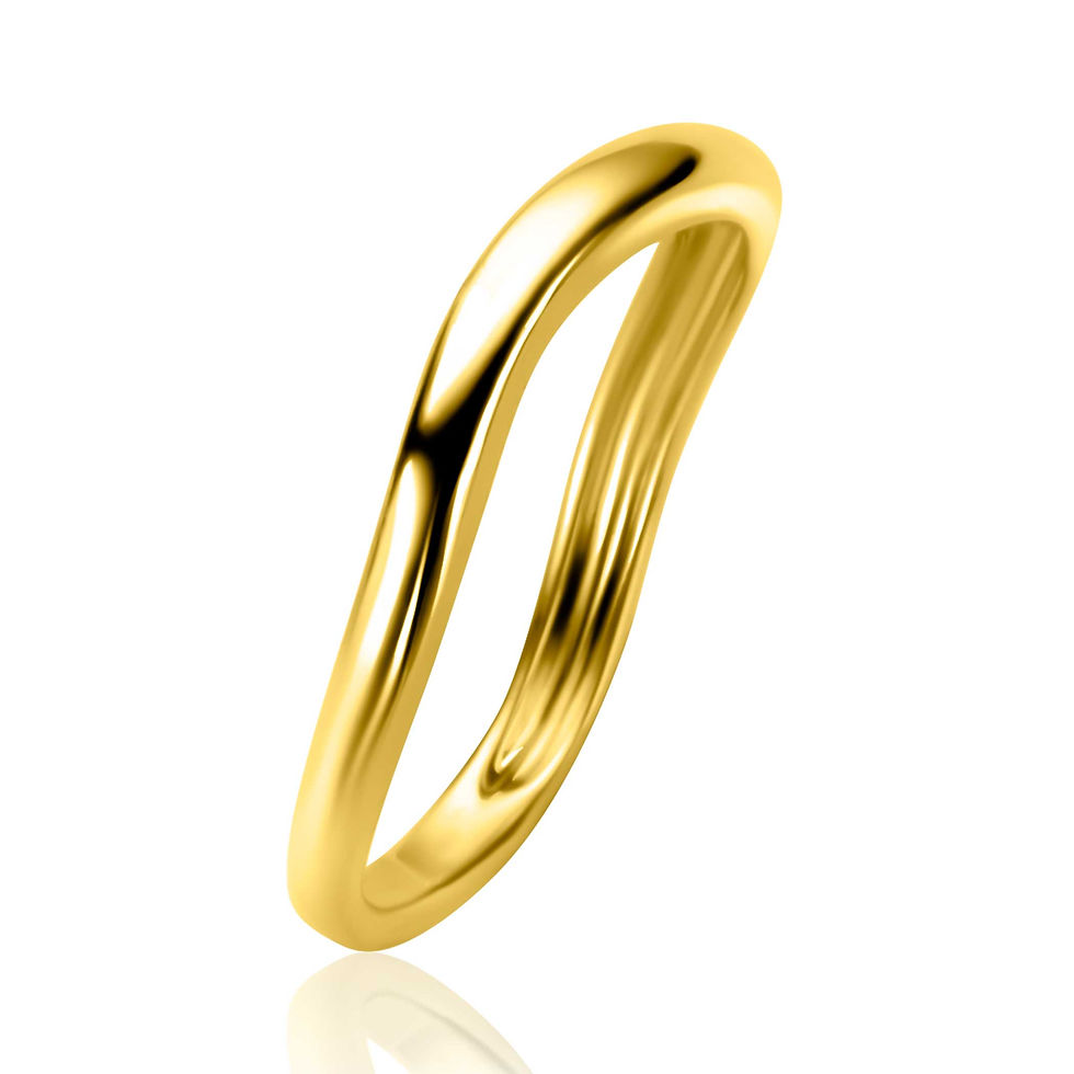 ZIR2656G ZINZI goldpated zilveren ring organische vormen
