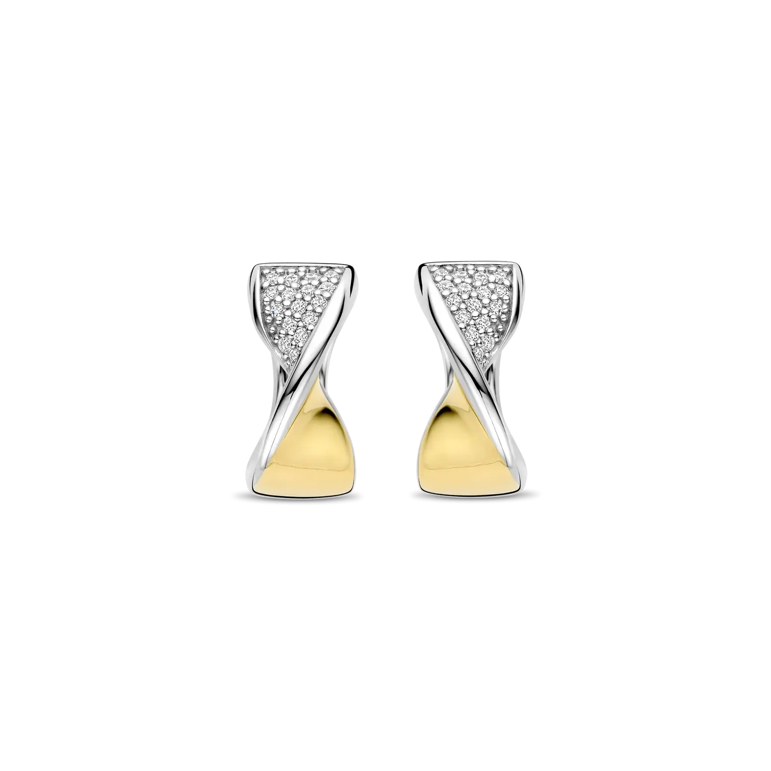 78036ZY Ti Sento zilveren klapcreolen verguld met zirconia