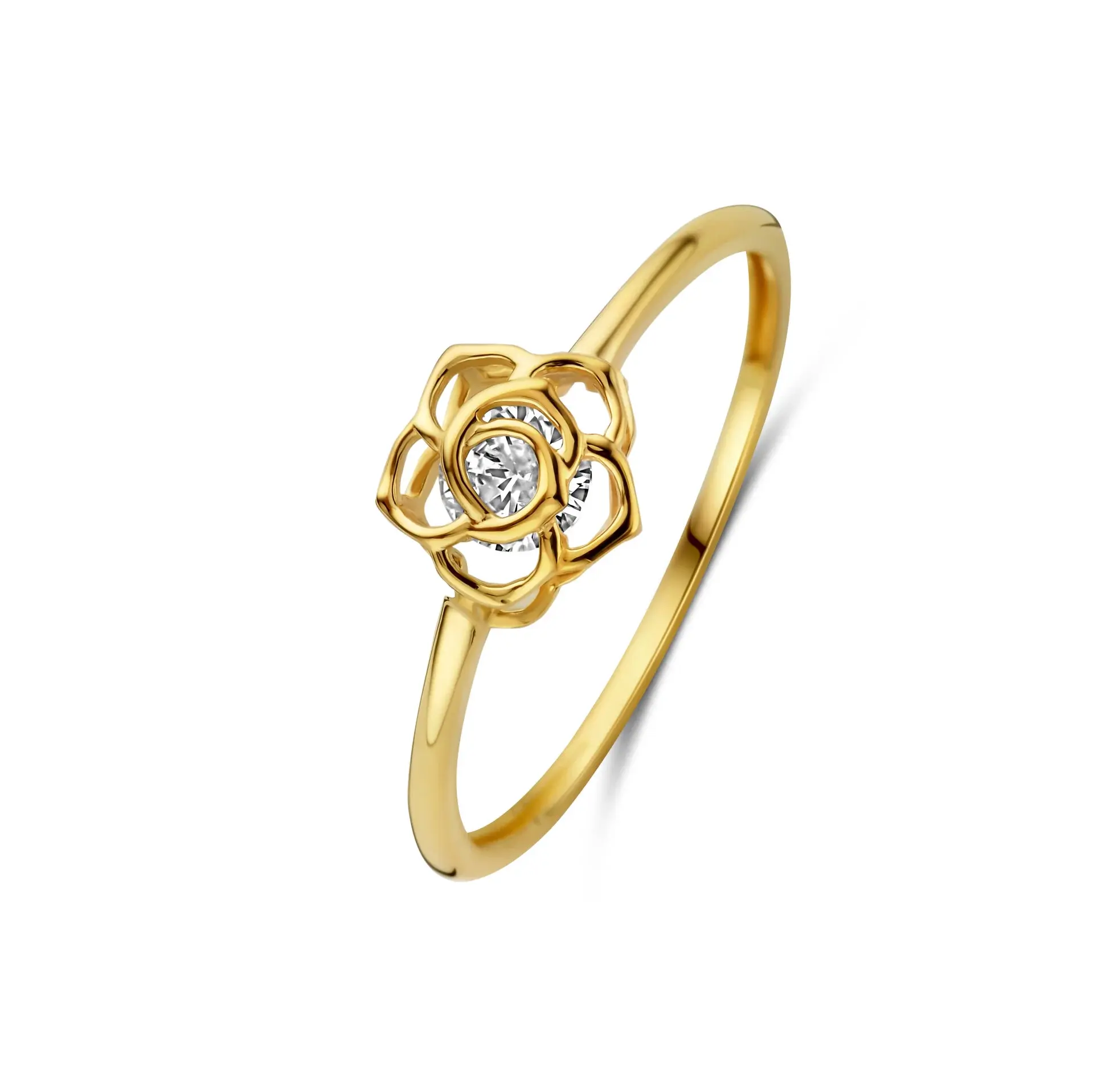 293.323 Joy & Julia gouden ring roos met zirconia