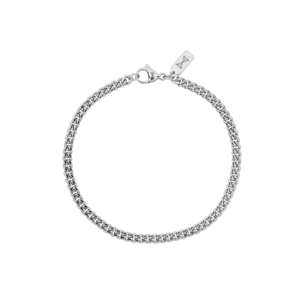 AZ-BM017-A Aze Jewels Gourmette Four stalen armband