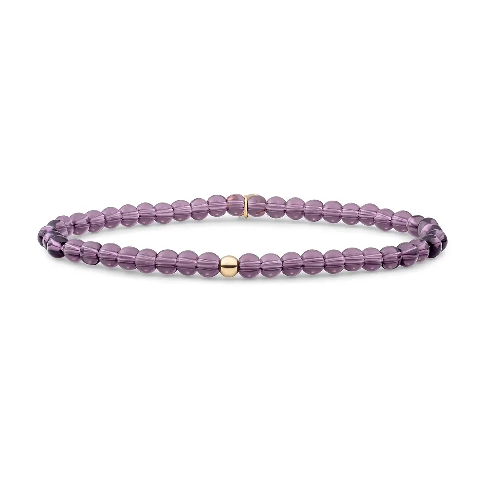 SBG-GEM59-ADD-4MM Sparkling Jewels Aubergine Quartz  Saturn small armban