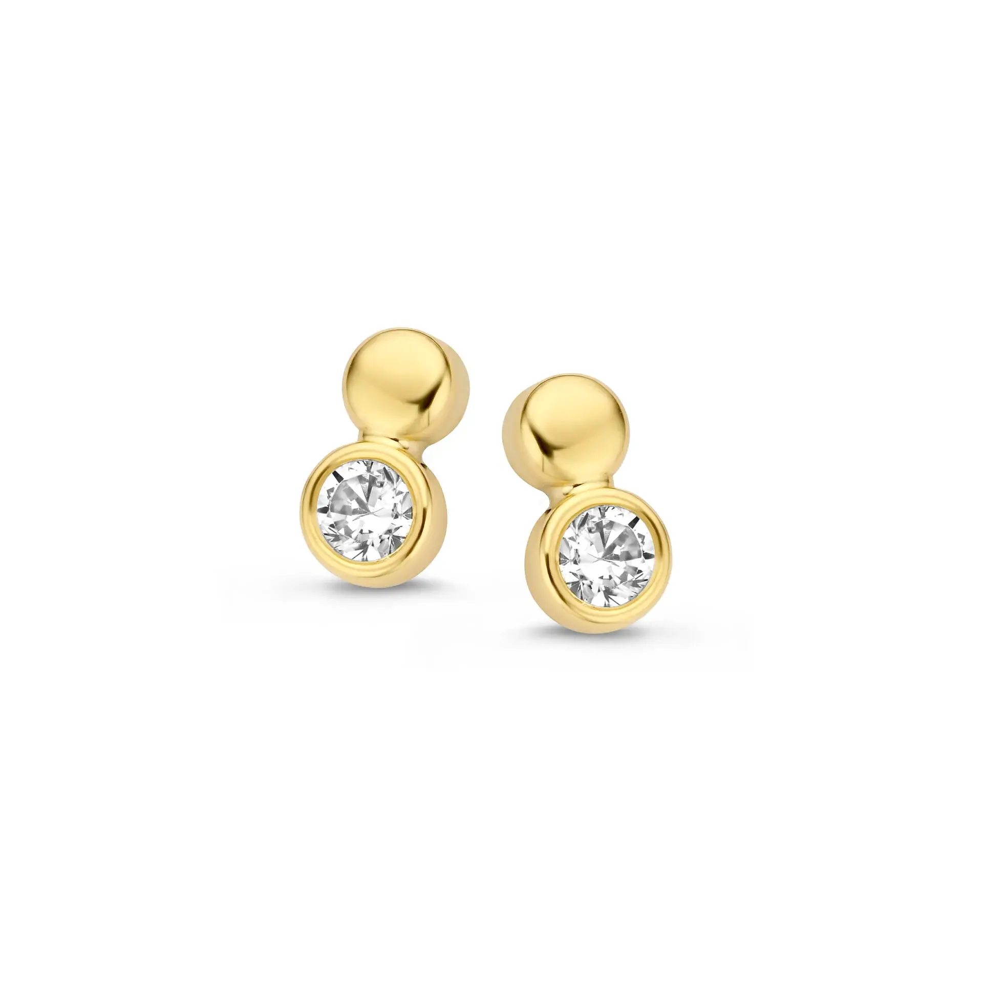 250.144 Joy & Julia gouden oorknoppen met zirconia