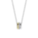 34058ZY Sento zilveren collier verguld 3 ringetjes zirconia